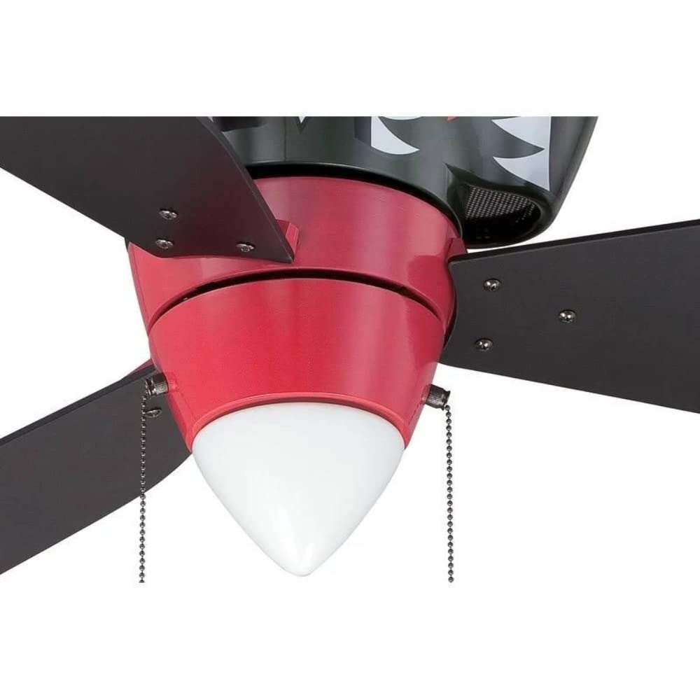 Craftmade Kids Ceiling Fan Boys WB348TS Tiger Shark Warplane With Light, 48-Inch 3 Blade Hugger Ceiling Fan Craftmade