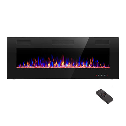 R.W.FLAME Electric Fireplace 50 inch Recessed and Wall Mounted,The Thinnest FireplaceLow Noise, Fit for 2 x 4 6 Stud, Remote Control with Timer,Touch Screen,Adjustable Flame Colors Speed