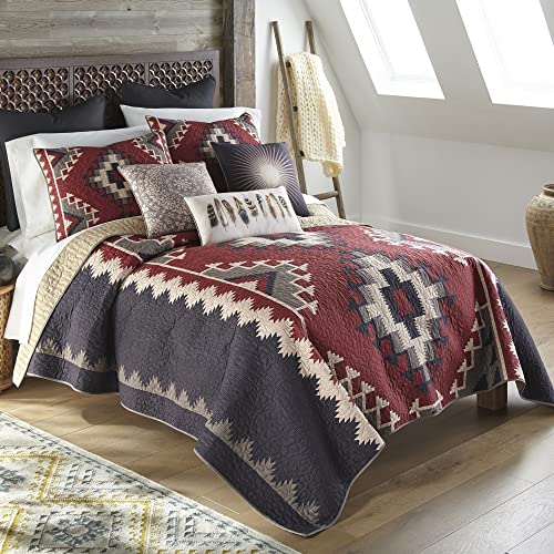 Donna Sharp Queen Bedding Set - 3 Piece - Mojave Red Southwest Quilt Set with Queen Quilt and Two Standard Pillow Shams - Machine Washable Donna Sharp