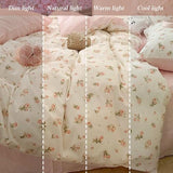Erwinmu Floral Duvet Cover Set Twin Size,Pink Floral Flowers Bedding Duvet Cover with Zipper Closure,Reversible Comforter Duvet Cover and 1 Pillowcase Erwinmu