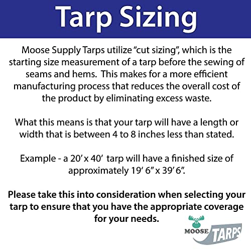 Moose Supply Heavy Duty Tarp, 100% Waterproof 12mil Thick PVC Vinyl Tent Tarp for Camping, Multi-Purpose Thick Protective Cover, Weather Proof, Heavy Duty, UV Resistant, 20 Feet x 40 Feet, Green Moose Supply