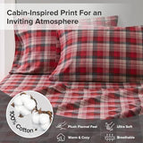 Woolrich Cotton Sheet Set Cottage Charms Print, 100% Cotton Flannel Sheets Warm & Fuzzy Bedding Set Twin Size Sheets, Fitted Pocket Fits Up to 12" Mattress, Twin Red Plaid 3 Piece Woolrich John Rich & Bros.