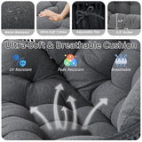 IRONCK Double Egg Chair Outdoor, 2 Person Wicker Lounge Chair, Oversized Thickened Padded Cushions and Headrests, 680 Lbs Egg Loveseat for Indoor, Patio, Living Room, Porch, Balcony, Dark Grey IRONCK