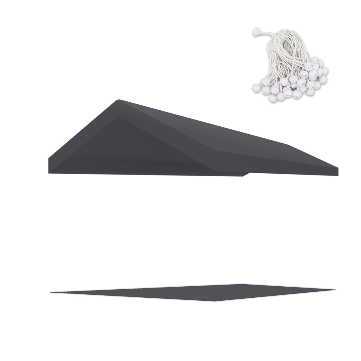 TGEHAP Carport Replacement Canopy Cover for Tent Car Garage Shelter Top Tarp Cover with Ball Bungees (Only Only Top Cover, Frame is not Included) (10' x 20', Gray) TGEHAP