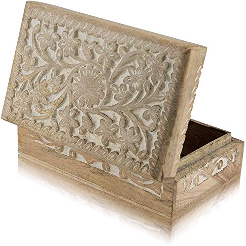 Great Birthday Gift Ideas Handmade Decorative Wooden Jewelry Box Jewelry Organizer Keepsake Box Treasure Chest Trinket Holder Watch Box Storage Box Housewarming Gifts Women The Great Indian Bazaar