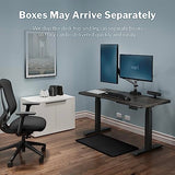 Vari Ergo 54x26 Electric Standing Desk – Height Adjustable Sit Stand VariDesk + Curved Waterfall Edge, 4 Memory Settings, Quick Assembly, Cable Management, 200 lb Capacity – Espresso (2 Boxes) Vari