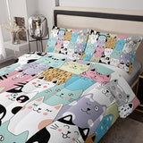 Tuzaovy Twin Cat Comforter Set for Girls - Kawaii Cute Bedding Set with Cat Room Decor Tuzaovy