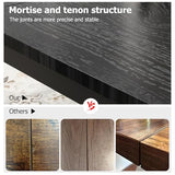 dainslef 79 Inch Industrial Dining Table, Large Rectangle Kitchen Table with Metal Legs, Round Corners, Wooden Conference Tables Writing Desk for Dining Room, Living Room, Classic Black dainslef