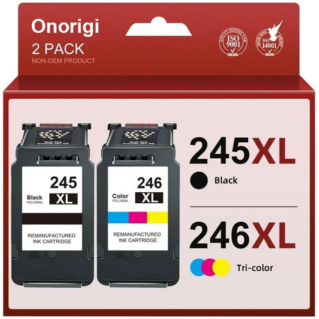 245XL 246XL Ink Cartridges for Canon Ink 245 and 246 PG245 CL246 XL Black Color Combo 243 244 for PIXMA MX490 TR4520 TS3322 TR4522 TR4500 TS3122 TS3300 MX492 MG2522 TS3100 TS3320 Printer (2 Pack) Onorigi