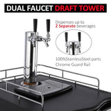 TROPOW 6.1 CF Beer Kegerator, Dual Tap Draft Beer Dispenser, Full Size Stainless Steel Keg Refrigerator With Drip Tray, 32°F- 50°F Temperature Control, 170L TROPOW