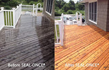 Seal-Once Nano+Poly Penetrating Wood Sealer with Polyurethane - Premium Waterproof Sealant -1 Gallon & Brown Seal-Once