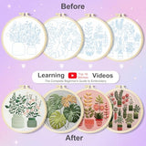 Huacan Embroidery Kit for Adults Beginner - Embroidery Kits 4 Pcs Stamped Stitch Practice Multiple Pattern Bouquet with 4 Hoops, DIY Sewing Kit with Gift Box 7.9 x 7.9 Inch