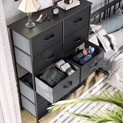 YITAHOME 10 Drawer Dresser - Fabric Storage Tower, Organizer Unit for Bedroom, Living Room, Hallway, Closets - Sturdy Steel Frame, Wooden Top & Easy - WoodArtSupply