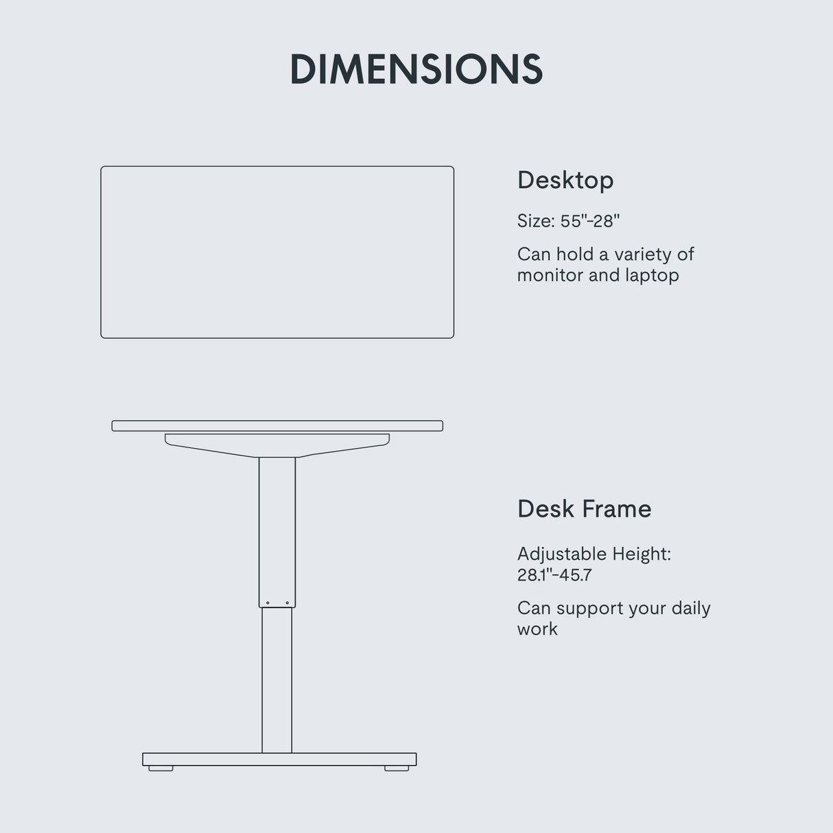 FLEXISPOT EN1 Whole Piece Standing Desk 55 x 28 Inches Stand Up Desk Workstation Home Office Computer Height Adjustable Desk (White Frame + White Top, 2 Packages) FLEXISPOT