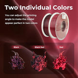 AMOLEN Silk PLA 3D Printer Filament, Silk Dual Color Red Black PLA Filament 1.75mm, Shiny Coextrusion PLA Filament, Color Change 3D Printing Filament 1KG/2.2lb AMOLEN