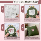 CLRDIVA Hand Embroidery Kit for Clothes: 120 Trendy Designs Flower Embroidery Patterns Stick and Stitch Transfers - Stamped Water Soluble Stabilizers for Adult Experienced Crafters DIY T-Shirts Jeans