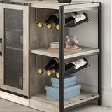GAOMON Wine Bar Cabinet, Liquor Cabinet for Liquor and Glasses, Industrial Bars & Wine Cabinets with Storage and Wine Rack, Home Bar Furniture for Dining Room, Living Room, Kitchen (Grey) GAOMON