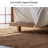 homary Japanese Style Queen Floor Bed Frame, 6.3" Low Profile Tatami Platform Bed with Carbon Steel Slats & Wood-Finished Metal Frame, No Box Spring Needed, Fits Queen Mattress 60" W x 80" L homary