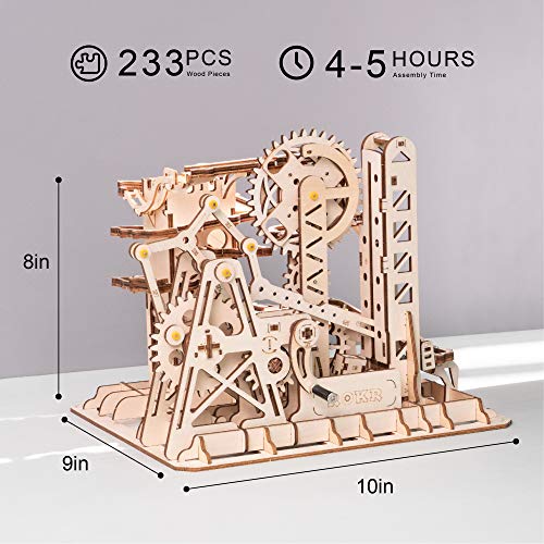 ROKR Marble Run 3D Wooden Puzzles Model Building Kits for Adults - Educational Project Brain Teaser, DIY Crafts for Adults & Kids (Fortress) - WoodArtSupply