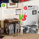 VYUOL Vinyl Record Storage,Vinyl Record Holder Up to 80-100 Albums,4-Compartment Record Player Stand for Magazine,Book,CD,Files,Albums VYUOL