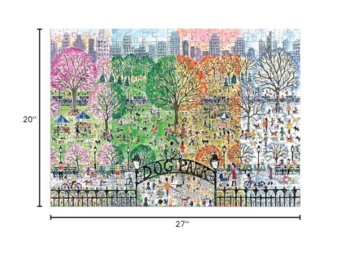 Galison Michael Storrings Dog Park in Four Seasons 1000 Piece Puzzle from Galison - Beautiful 1000 Piece Puzzle for Adults, Challenging and Fun, Thick and Sturdy Pieces, Great Gift Idea Galison