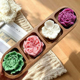 4 Pcs Flower Silicone Molds, Flower Candle Molds for Candle Making,3D Floral Silicone Resin Mold Peony Rose Ranunculus Fondant Mold for Chocolate Cake Decorating Soap Wax Resin Craft