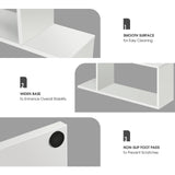 Giantex Geometric Bookcase White, S-Shaped Wooden Bookshelf, 6-Tier Modern Freestanding Decorative Storage Display Shelves for Bedroom, Living Room Giantex