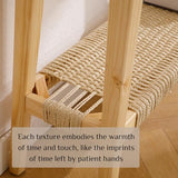 chairus Entryway Table with Storage Farmhouse Narrow Console Table 46” Rattan Sofa Table for Entrance Hallway, Living Room, Oak chairus