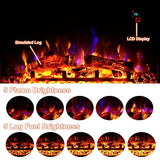 23" Electric Fireplaces Inserts, Recessed Fireplace Heater with Thermostat, 5 Flame&Fuel Bed Brightness,Timer VINEMOUNT