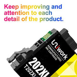 Uniwork Remanufactured 202XL Ink Cartridges Replacement for Epson 202 Ink Cartridges 202XL T202 to use with Workforce WF-2860 Expression Home XP-5100 Printer (1 Black 1 Cyan 1 Magenta 1 Yellow,4 Pack) Uniwork