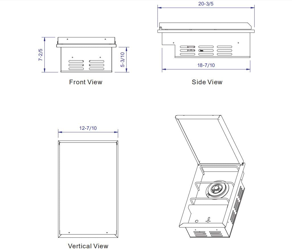 Bonfire Outdoor Kitchen Drop-In Single Side Burner with Lid for Outdoor BBQ Island, with Conversion Kit, 304 Stainless Steel, CBASSB BONFIRE