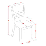 East West Furniture Lynfield Dining Room Ladder Back Solid Wood Seat Chairs, Set of 2, Cappuccino East West Furniture