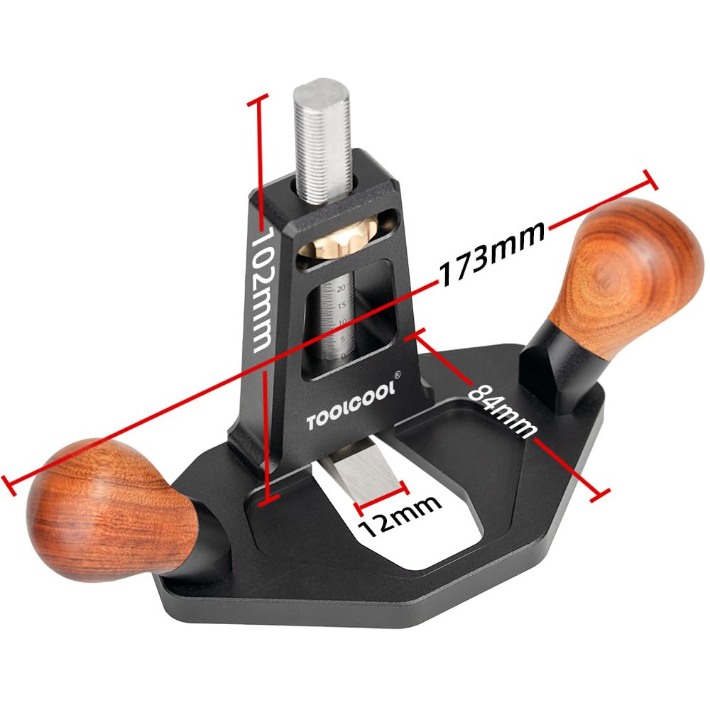 TOOLCOOL Router Plane Handheld Woodworking Tool Simple and Effective Plow Plane for Tuning Joinery Cutting Grooves Mortise (Wood Grip) Toolcool