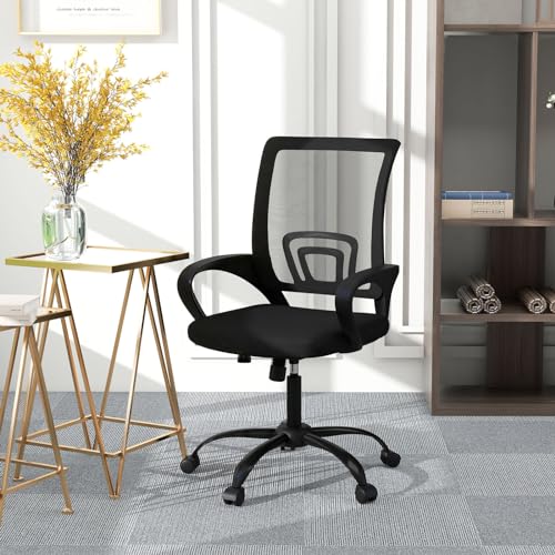 Bonzy Home Ergonomic Office Chairs Set of 6, Rolling Conference Chair with Wheels, Mesh Computer Desk Chair with 360°Swivel, Height Adjustable, 6 Pack Bonzy Home