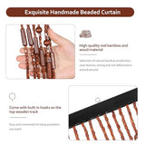 Foreate Beaded Curtain for Doorways Handmade Bamboo Wood Door Beads Boho Hanging Room Divider Hallway Window Hippie Curtains Rustic Home Decor 35.5" x 75" Brown Foreate