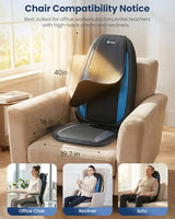 COMFIER Shiatsu Back Massager with Heat,Deep Tissue Kneading Massage Seat Cushion,Massage Chair Pad for Full Back,Body Massager for Home or Office Chair use, COMFIER