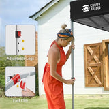 CROWN SHADES 10x10 Pop Up Canopy with 1 Side Wall - Beach Tent with One Push Setup - Outdoor Sun Shade for Events, Parties, Camping - Gazebo with STO-N-Go Cover Bag (Black) CROWN SHADES