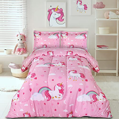 Utopia Bedding Unicorn Kids Comforter Set with 2 Pillow Shams, 3 Piece Soft Microfiber Twin Bed Comforter with Pillow Shams, Printed Kids Bedding for Boys and Girls, Lightweight, Breathable,Easy Care Utopia Bedding