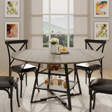 LuyFuitre Dinning Room Tables for 4, Round Dining Table Set with Storage, 47 Inch Circle Kitchen Table High Top LuyFuitre