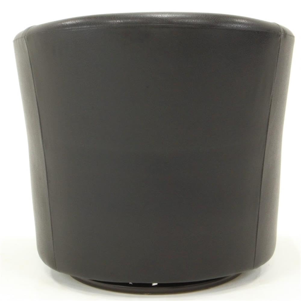 Pemberly Row Traditional 19" H Faux Leather Swivel Club Chair in Black Pemberly Row