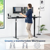VIVO Electric 71 x 30 in Standing Adjustable Gaming Desk with Hidden Cable Trays, Full-Size Mouse Pad, Holds 220 lbs, Black Top Black Frame, DESK-KIT-1B6-P3B-71 VIVO
