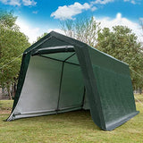 Tangkula 10x10 Ft Outdoor Storage Shelter, Patio Storage Tent, Enclosed Carport Shed w/All-Steel Metal Frame and Waterproof Ripstop Cover, Outdoor Garage Tent with Sidewalls Tangkula