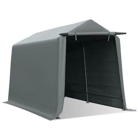 Gardesol Portable Storage Shelter, 7x12 ft Storage Shed Heavy Duty Outdoor Carport with Roll-up Zipper Door, Waterproof and UV Resistant Outdoor Garage for Motorcycle, ATV, Bike or Garden Tools, Gray Gardesol