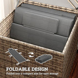 Outsunny Outdoor Lounge Chair Cushion Set of 2, 80" x 26" UPF50+ 230gsm Olefin and 25D High-Density Foam, Foldable Patio Chaise Lounge Cushion Set, Fade Resistant for Lawn Pool, Dark Gray