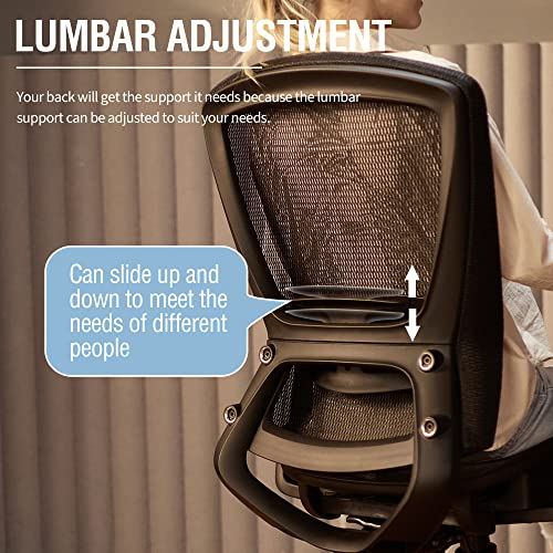 ELABEST Mesh Office Chair,Ergonomic Computer Desk Chair,Sturdy Task Chair- Adjustable Lumbar Support & Armrests,Tilt Function,Comfort Wide Seat,Swivel Home Office Chair (Black) ELABEST