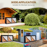 LOENIY 8ft Firewood Rack Outdoor with Waterproof Widened Cover, Heavy Duty Firewood Holder includes 2 Lateral Rods, Powder-coated Wood Rack with LOENIY