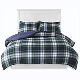 Madison Park Essentials Parkston Plaid Comforter, Matching Sham, 3M Scotchguard Stain Release Cover, Hypoallergenic All Season Bedding-Set, Twin/TwinXL, Navy, 2 Piece Madison Park