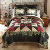 Donna Sharp Cardinal Pine Polyester Bedding Set - 3-Piece Queen Size Quilt Set - Includes 1 Quilt and 2 Standard Pillow Shams - Machine Washable - Traditional Design Donna Sharp