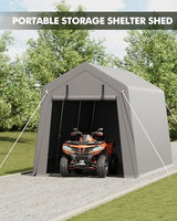 VerisShade 10 x 15 ft Carport Storage Shed, Shelter Logic with 2 Roll-up Zipper Door, Heavy Duty Waterproof Tarp, Storage Tent for ATV, Motorcycle, Bike, Garden Tools, Firewood VerisShade