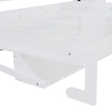 Virubi Queen Horizontal Hideaway Murphy Bed with Desk,Wood Fold Up Murphy Wall Bed for Adult,Guest Room Living Room (White,Queen) Virubi